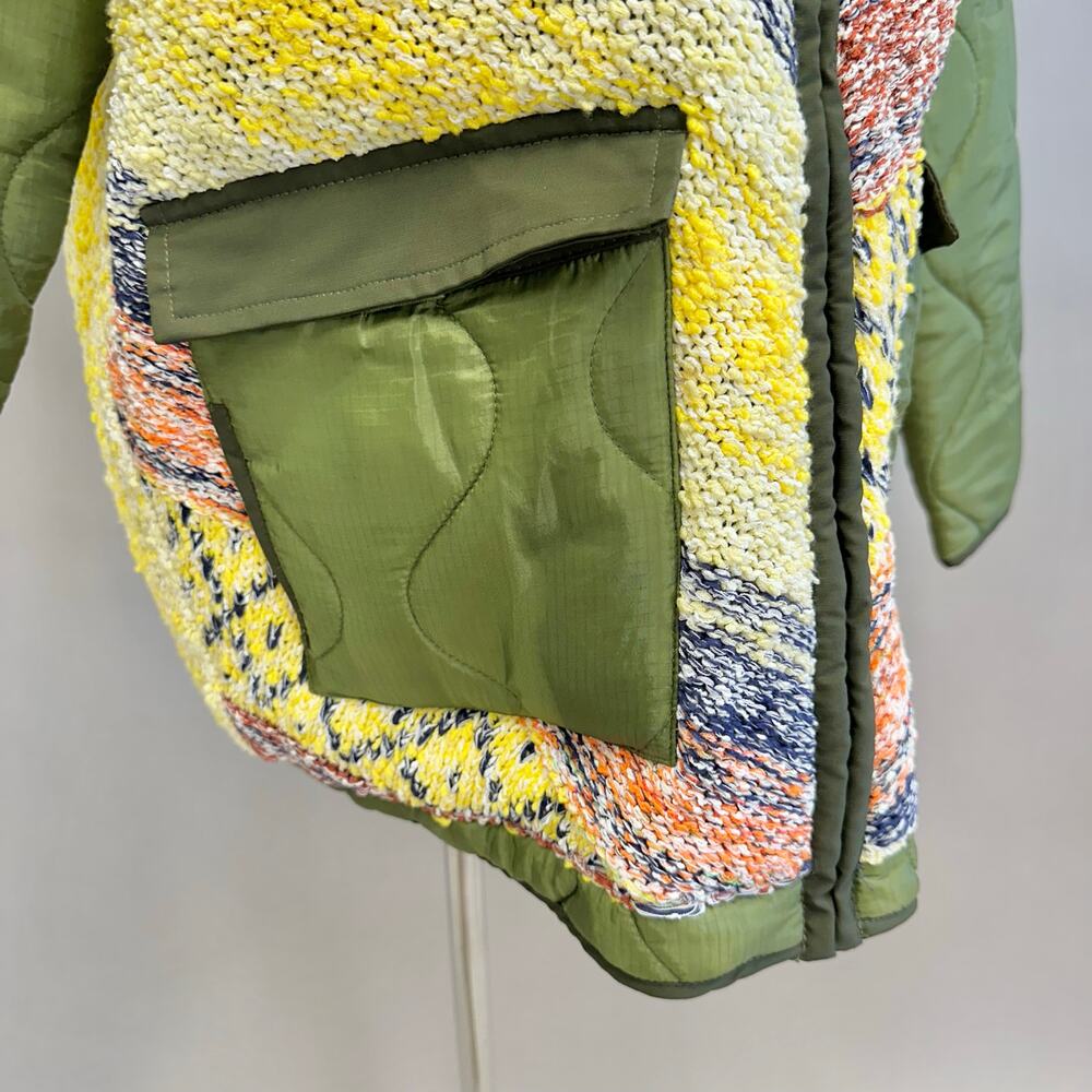 Pilcro Baja Knit & Quilted Puffer Liner Coat Size XS Boho Oversized Boxy - Picture 14 of 16